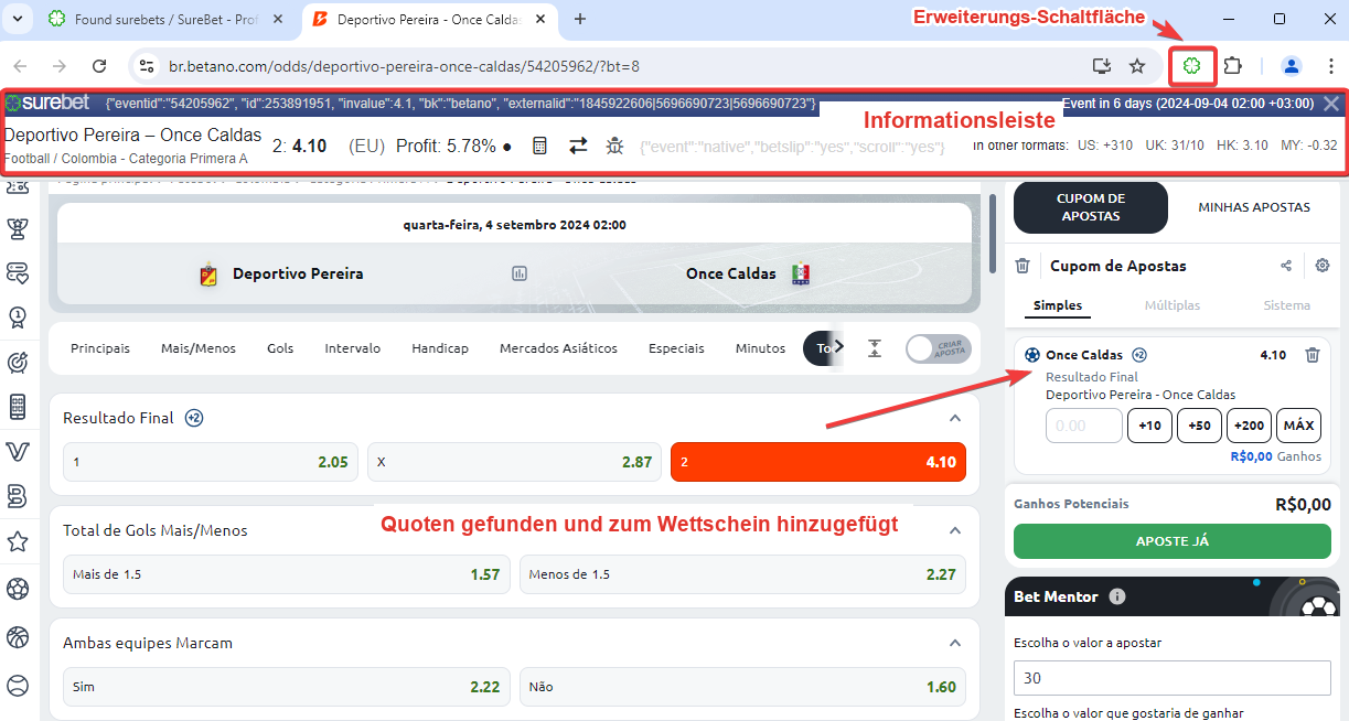 Erklärung der Erweiterung