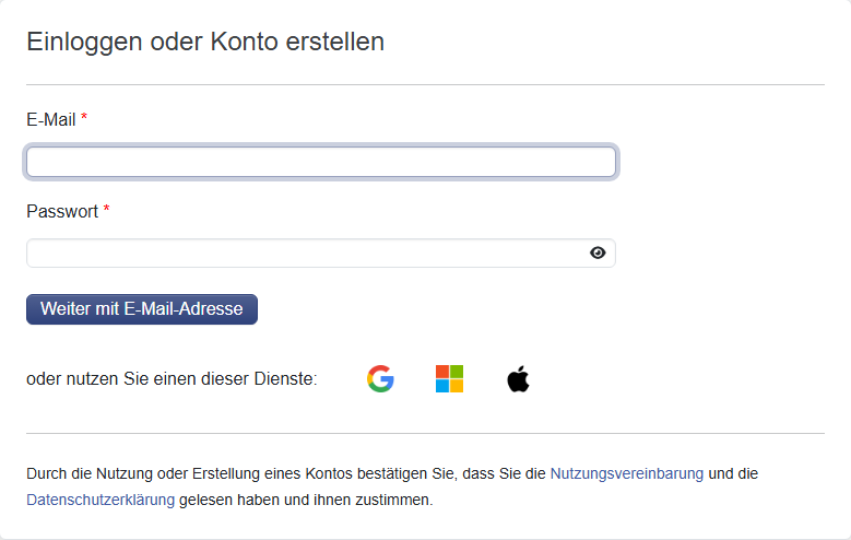 Anmeldeformular