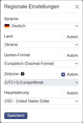 Regionale Einstellungen