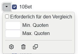 Menü des Buchmachers