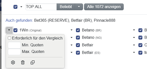 Persönliche Liste der Buchmacher